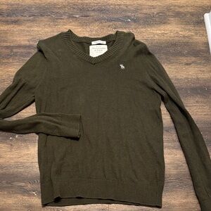 Abercrombie & Fitch Dark Green V-Neck Sweater